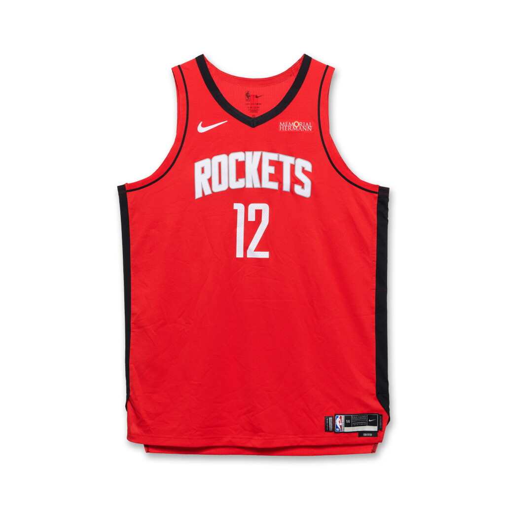 View full screen - View 1 of Lot 35. Steven Adams Houston Rockets 2025-2026 NBA Tip-Off Game Worn Icon Edition Jersey .