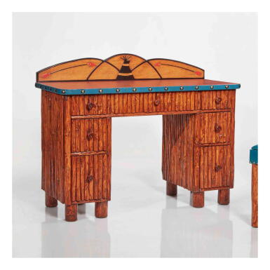 View full screen - View 1 of Lot 220. Kneehole Desk.