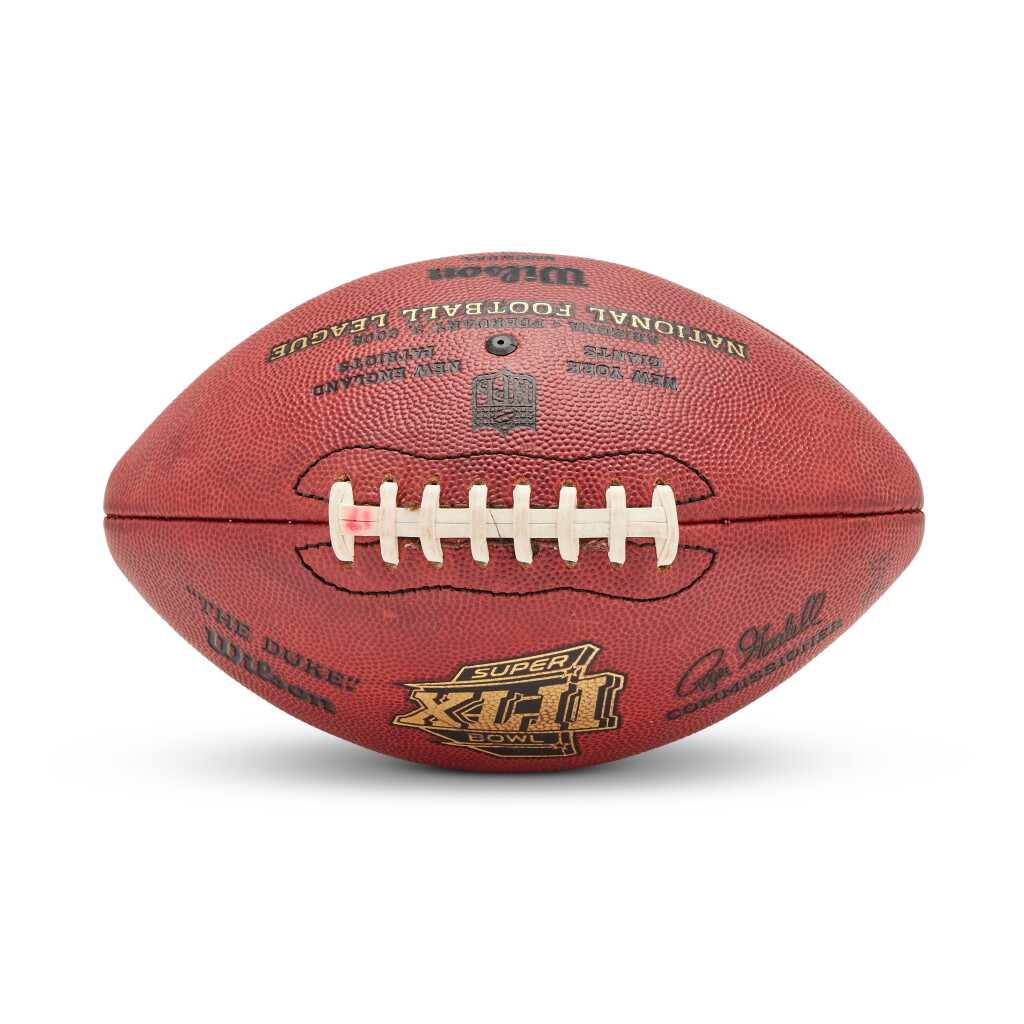 View full screen - View 1 of Lot 2. Super Bowl XLII 'Championship Clinching' Touchdown Game Used Ball.