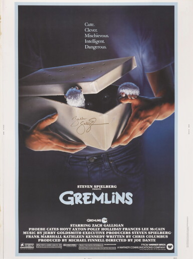 View full screen - View 1 of Lot 270. GREMLINS (1984) POSTER, US, SIGNED BY ZACH GALLIGAN.