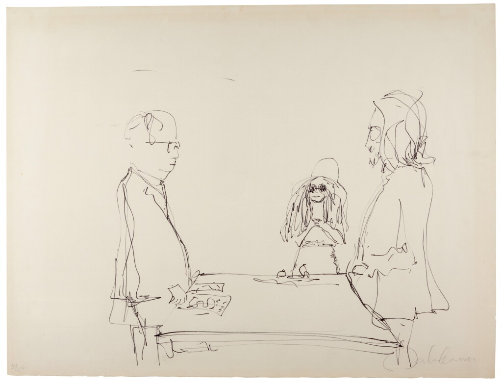 View full screen - View 1 of Lot 58. JOHN LENNON | Original lithograph from 'Bag One', 1969, signed.