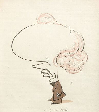 View full screen - View 1 of Lot 15. Max Beerbohm | "James Welch", ink and watercolour drawing, 1920, framed and glazed.