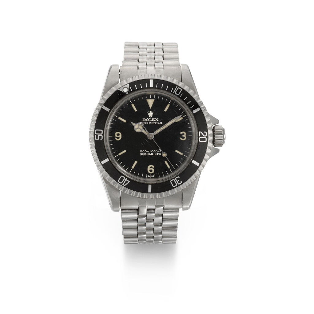 View full screen - View 1 of Lot 377. ROLEX | SUBMARINER "EXPLORER DIAL", REF 5513, STAINLESS STEEL WRISTWATCH WITH RARE DIAL AND BRACELET, CIRCA 1964.