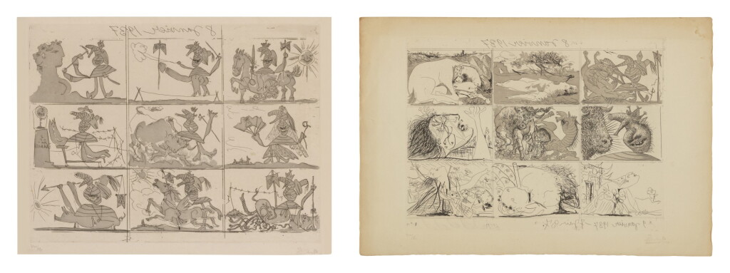 View full screen - View 1 of Lot 71. Sueño y mentira de Franco (B. 297-298; Ba. 615-616; C. Bks 28).