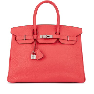 View full screen - View 1 of Lot 1644. Rose Jaipur Clémence Birkin 35 Palladium Hardware, 2012.