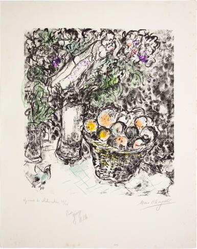 View full screen - View 1 of Lot 20. MARC CHAGALL | COUPLE AU PANIER DE FRUITS (M. 479).
