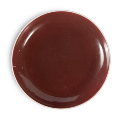 View full screen - View 1 of Lot 814. A COPPER-RED-GLAZED DISH, LATE QING DYNASTY.