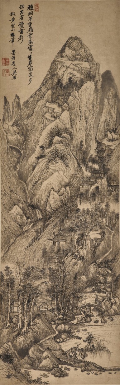 View full screen - View 1 of Lot 2553. Wu Li 1632 - 1718 吳歷 | Landscape 稪澗重嶺圖.