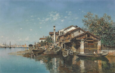 View full screen - View 1 of Lot 555. A boatyard, Venice .