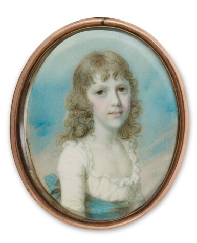 View full screen - View 1 of Lot 463. Portrait of a young girl, traditionally identifed as Mary Spencer Shirley (1784-1820), circa 1795.