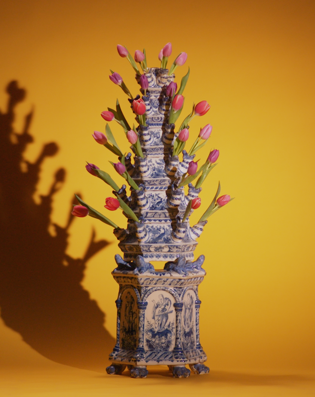 View full screen - View 1 of Lot 30. A Dutch Delft flower pyramid or tulipière, 1687-1701, Adrianus Kocx, De Grieksche A factory.