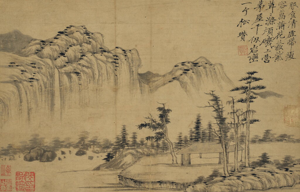 View full screen - View 1 of Lot 6095. 倪瓚(款) 岩巒小屋 | Landscape.