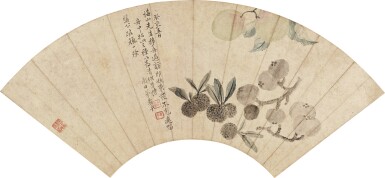 View full screen - View 1 of Lot 6058. 惲壽平 珍果圖三種|Yun Shouping, Fruits.