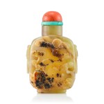 A Yellow and Russet Jade 'Mythical Landscape' Snuff Bottle Qing Dynasty, 18th - 19th Century | 清十八至十九世紀 黃玉海屋添籌鼻煙壺