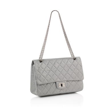 View full screen - View 1 of Lot 136. Silver Aged Calfskin Quilted Reissue 227 Double Flap Silver Hardware, 2014 (Borsa in pelle trapuntata Reissue 227, 2014).