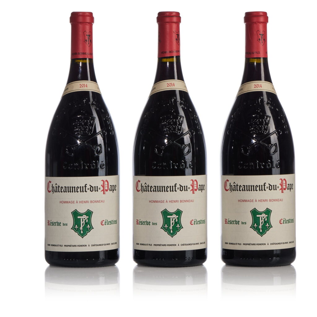 View full screen - View 1 of Lot 542. Châteauneuf du Pape Rouge, Réserve des Célestins 2014 Henri Bonneau (6 MAG).