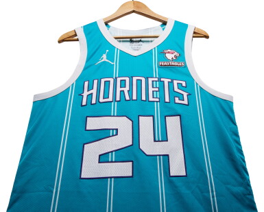 View full screen - View 1 of Lot 77. Brandon Miller Charlotte Hornets 2023-2024 Game Worn Icon Edition Jersey | 2nd Career Game.