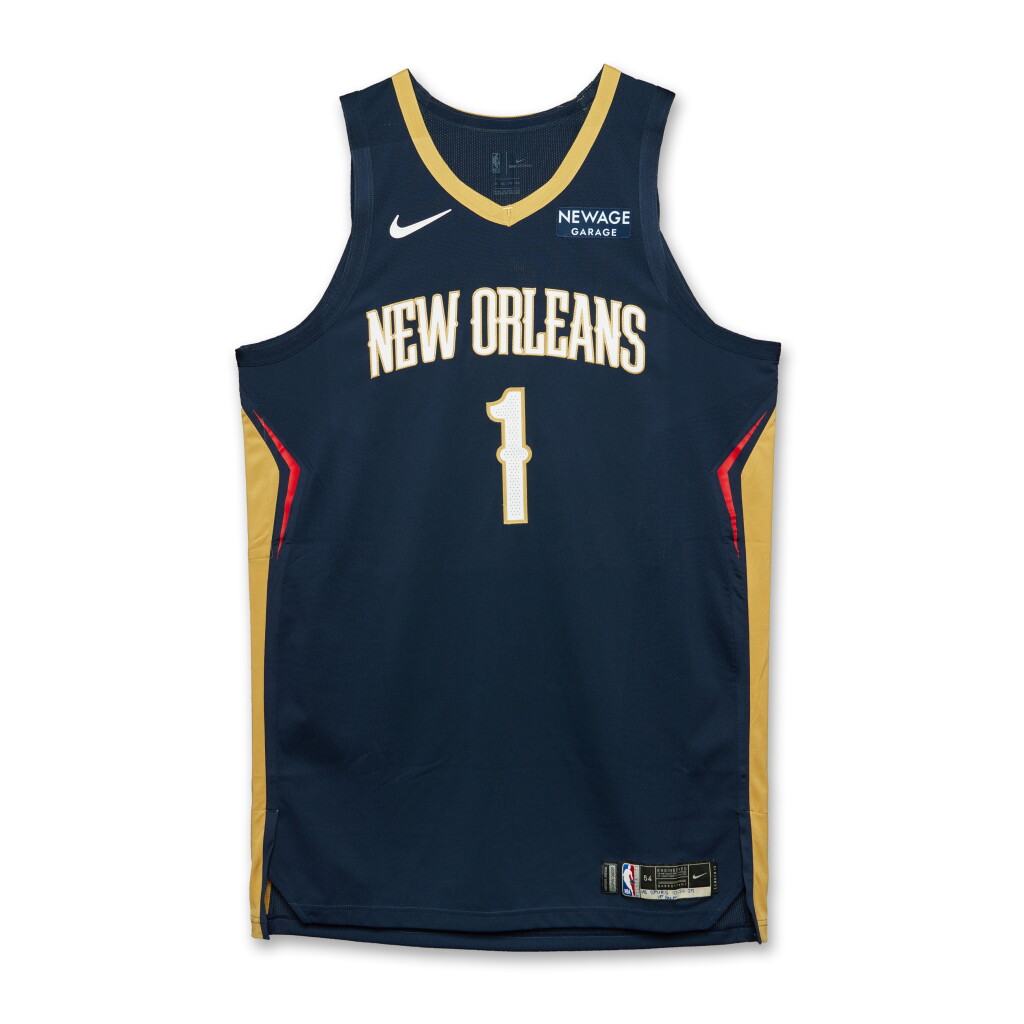 View full screen - View 1 of Lot 10. Zion Williamson New Orleans Pelicans 2025-2026 Game Worn Icon Edition Jersey | Double-Double | Highlight Dunk.