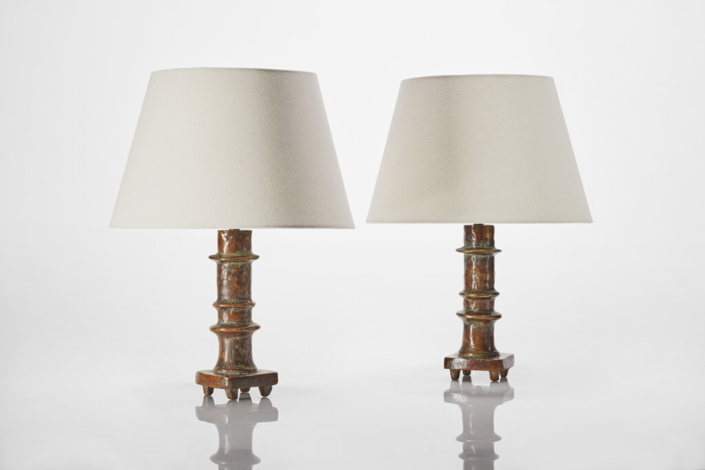 View full screen - View 1 of Lot 331. Pair of "Bougeoirs" Table Lamps.
