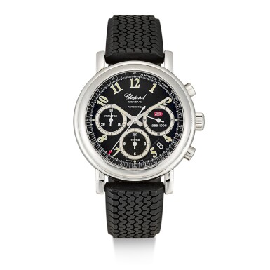 View full screen - View 1 of Lot 185. CHOPARD | MILLE MIGLIA, REFERENCE 8331, A LIMITED EDITION STAINLESS STEEL CHRONOGRAPH WRISTWATCH WITH DATE, CIRCA 2000.