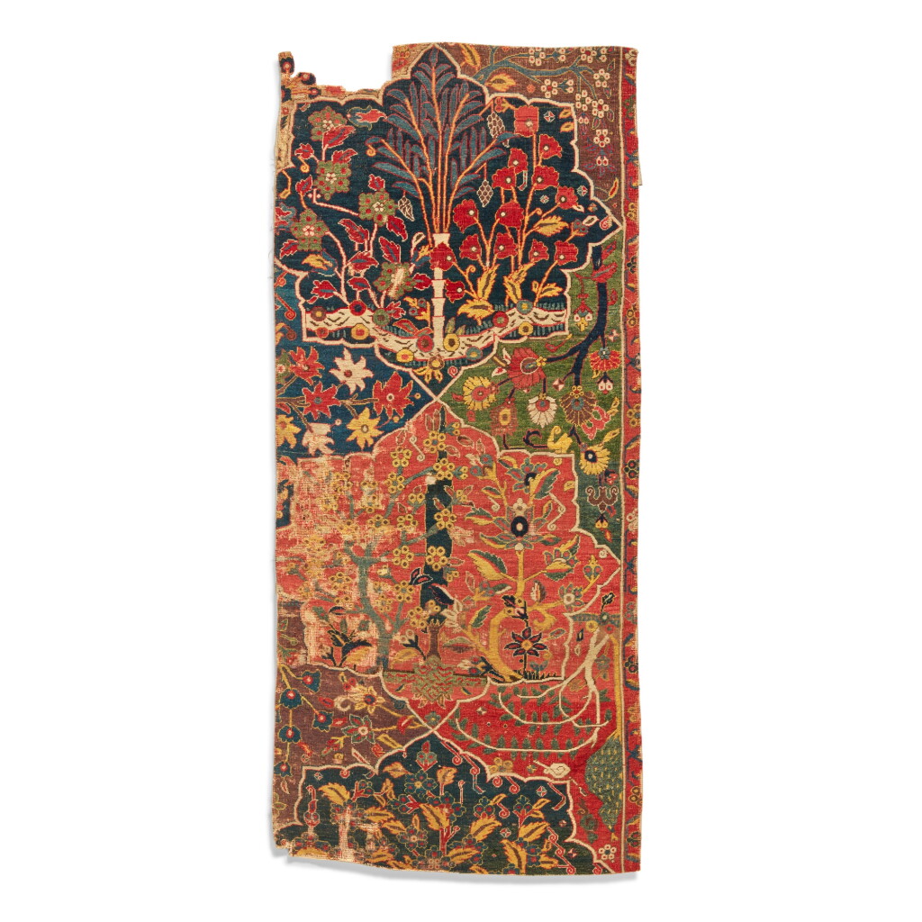 View full screen - View 1 of Lot 13. A Fragment from the Von Hirsch Garden Carpet, Northwest Persia, 17th century.
