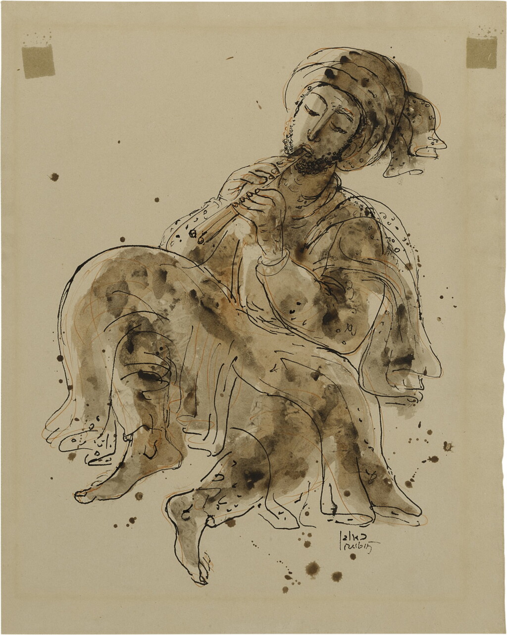 View full screen - View 1 of Lot 454. Flute Player.