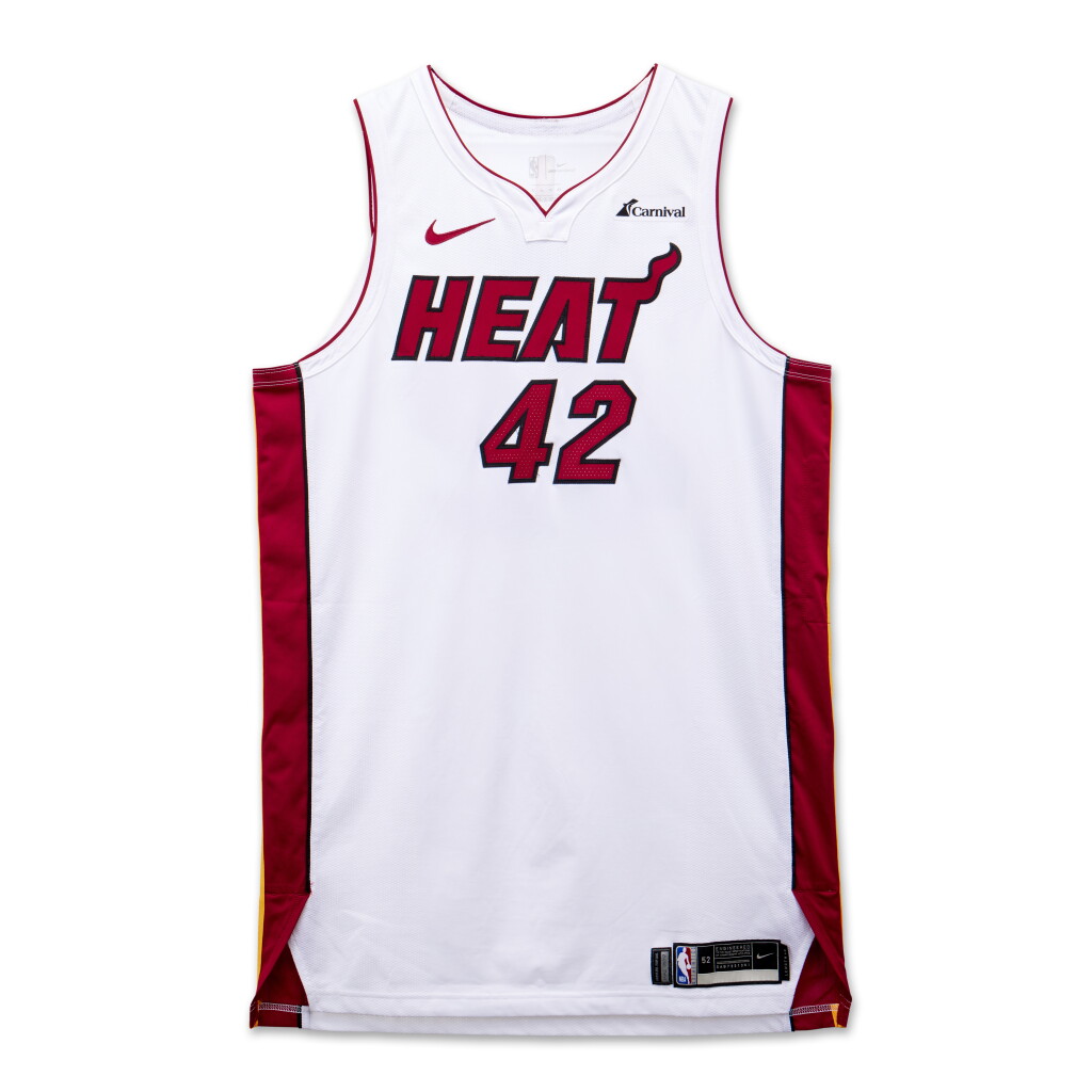 View full screen - View 1 of Lot 165. Kevin Love Miami Heat 2023-2024 Kia NBA Tip-Off Game Worn Association Edition Jersey | Double-Double.