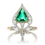 Emerald and diamond ring, circa 1910