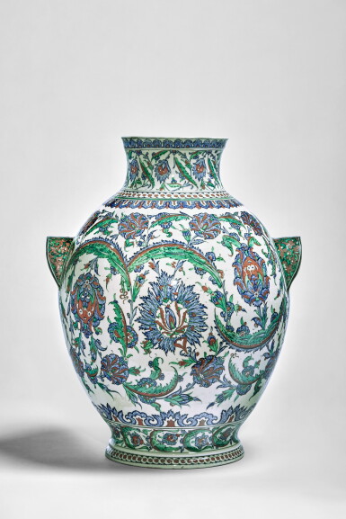View full screen - View 1 of Lot 582. A Cantagalli Iznik-Style Pottery Vase, Late 19th Century.