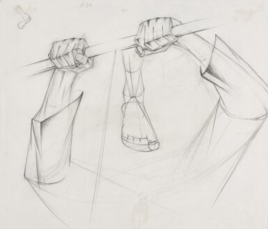 View full screen - View 1 of Lot 94. Hands Gripping a Saw (Study for the Triptych Sawyers).