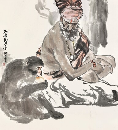 View full screen - View 1 of Lot 3206. 劉振夏 Liu Zhenxia | 印度街頭 Indian Street Scene.