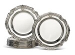 A Set of Twelve Danish Silver Dinner Plates, E. Dragsted, Copenhagen, 1936