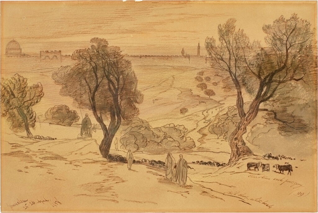 View full screen - View 1 of Lot 192. Jerusalem from near the Mount of Olives .