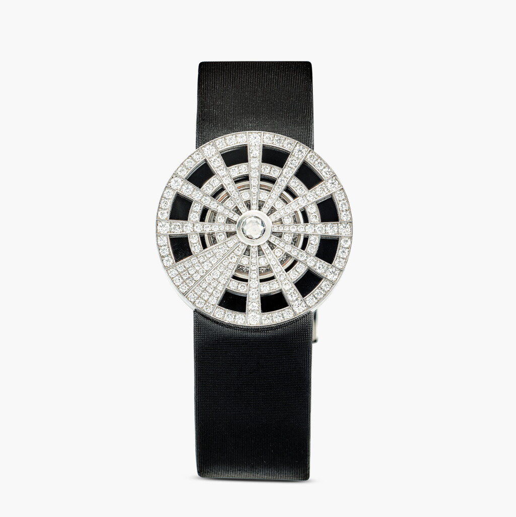 View full screen - View 1 of Lot 1335. Diamond and Onyx Wristwatch | 伯爵 | 鑽石 腕錶.