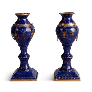 View full screen - View 1 of Lot 1156. Pair of English Enamel Cassolettes, Circa 1780.