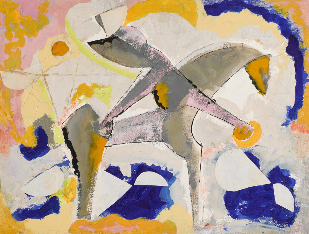 View full screen - View 1 of Lot 201. Cavallo e cavaliere astratto.