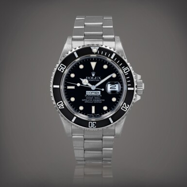 View full screen - View 1 of Lot 369. Submariner Comex, reference 16800 Montre bracelet en acier avec date | Stainless steel wristwatch with date and bracelet Vers 1986 | Circa 1986.