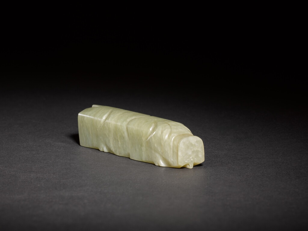 View full screen - View 1 of Lot 6. A celadon jade pig, Eastern Han dynasty.