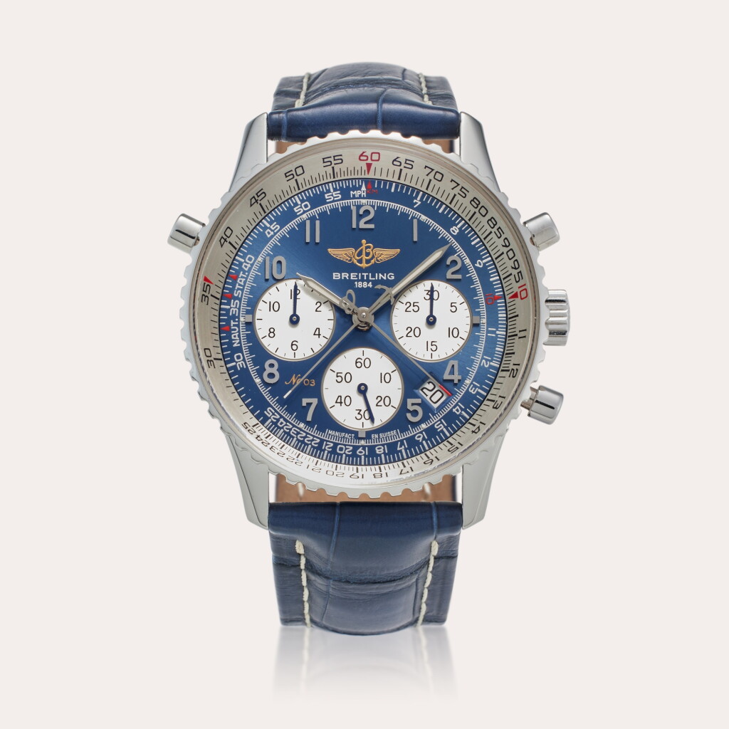 View full screen - View 1 of Lot 178. Reference L34030 Navitimer Rattrapante | A limited edition platinum automatic split-seconds chronograph wristwatch with date, Circa 1995.