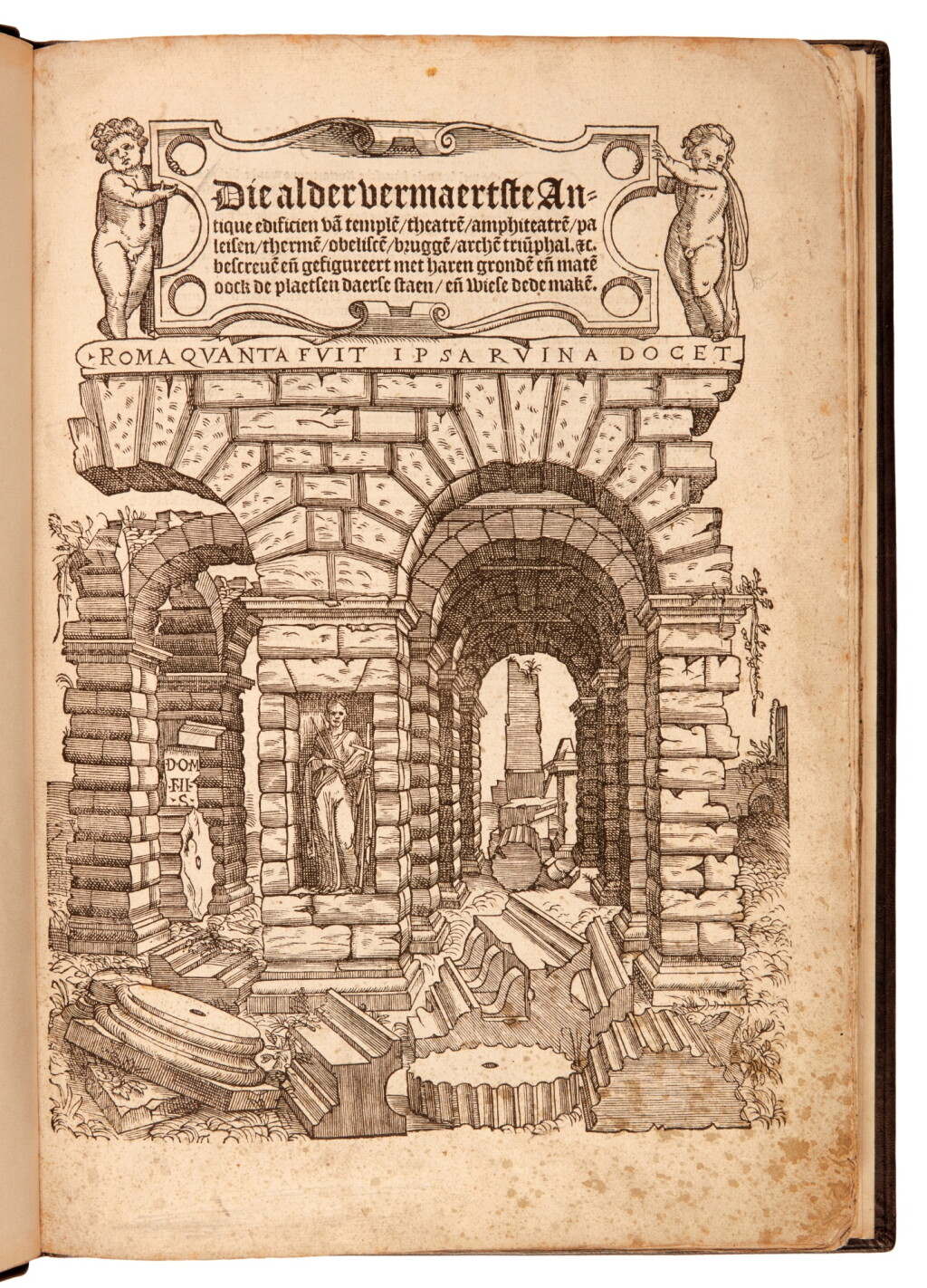 View full screen - View 1 of Lot 277. Serlio, Die aldervermaertste Antique edificien, Antwerp, 1546, modern sheep.
