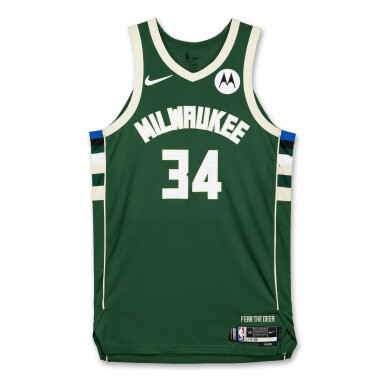 View full screen - View 1 of Lot 2. Giannis Antetokounmpo Milwaukee Bucks 2025-2026 Game Worn Icon Edition Jersey | 37 Points | Double-Double.