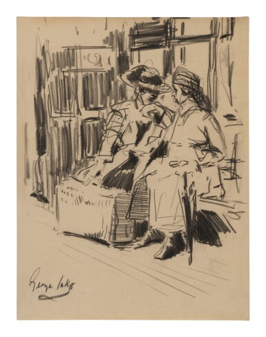 View full screen - View 1 of Lot 40. GEORGE LUKS | WAITING FOR THE TRAIN.