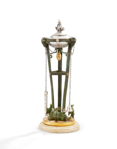 View full screen - View 1 of Lot 130. AN ITALIAN SILVER LIBRARY LAMP (LUCERNA), ANGELO GIANNOTTI, ROME, CIRCA 1830 | LAMPE DE BIBLIOTHÈQUE EN ARGENT ET BRONZE PAR ANGELO GIANNOTTI, ROME, VERS 1830.
