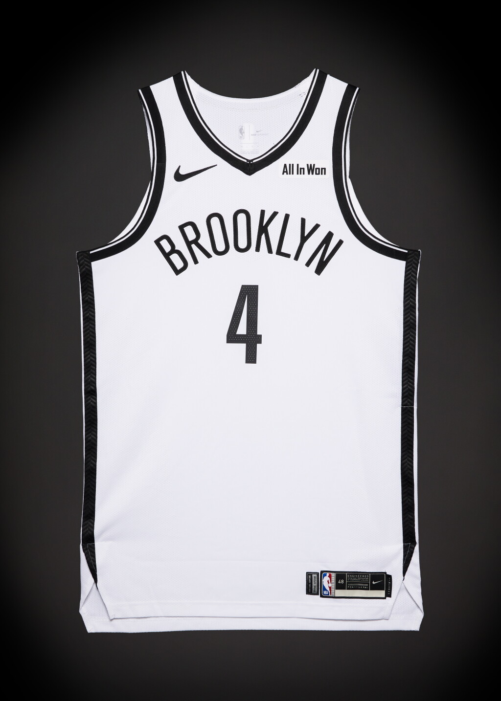 View full screen - View 1 of Lot 46. Drake Powell ‘Rookie Debut’ Brooklyn Nets 2025-2026 NBA Tip-Off Game Worn Association Edition Jersey.