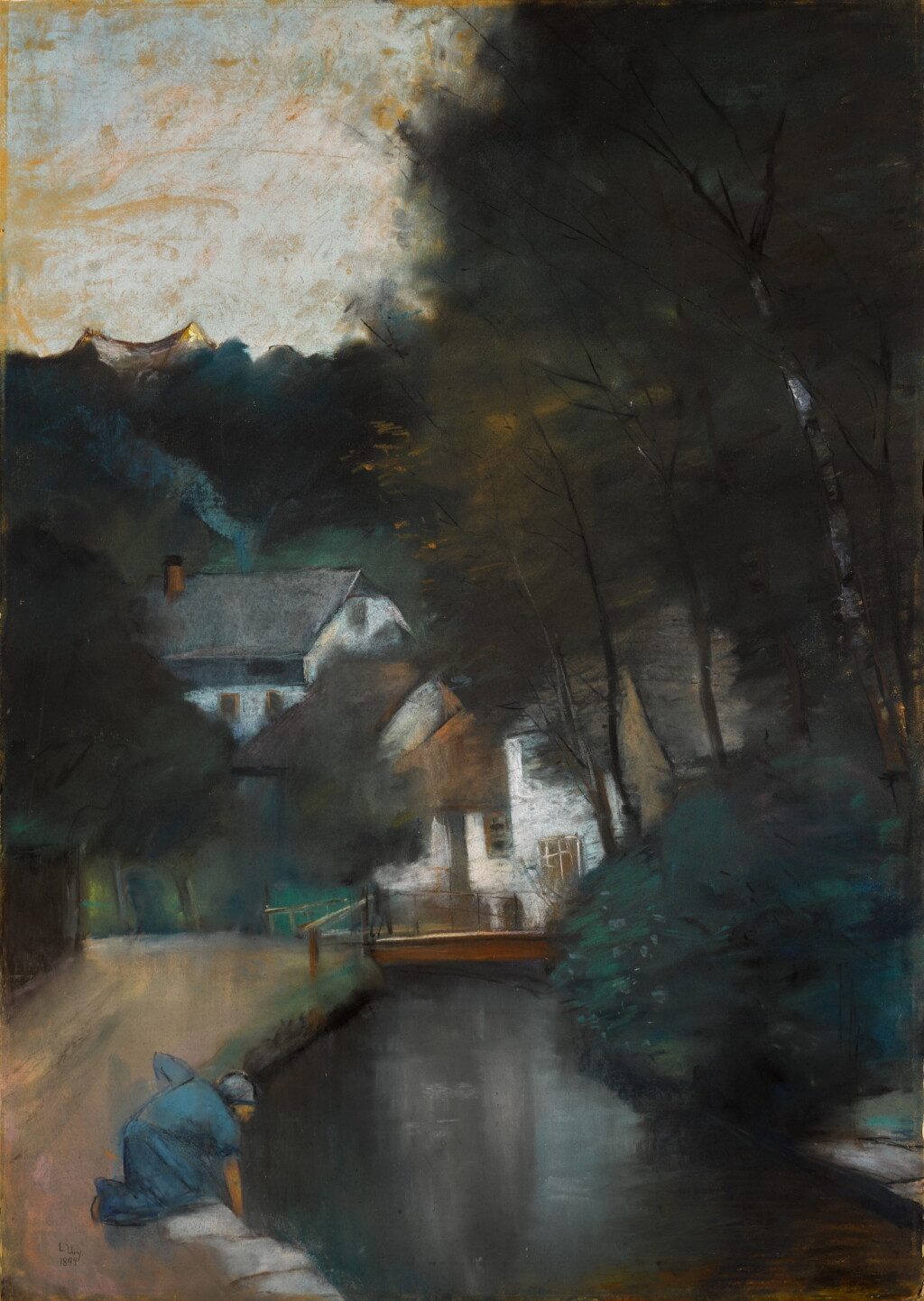 View full screen - View 1 of Lot 48. LESSER URY | WASSERMÜHLE AM GEBIRGSBACH, THÜRINGEN (WATERMILL ON A MOUNTAIN STREAM, THURINGIA).