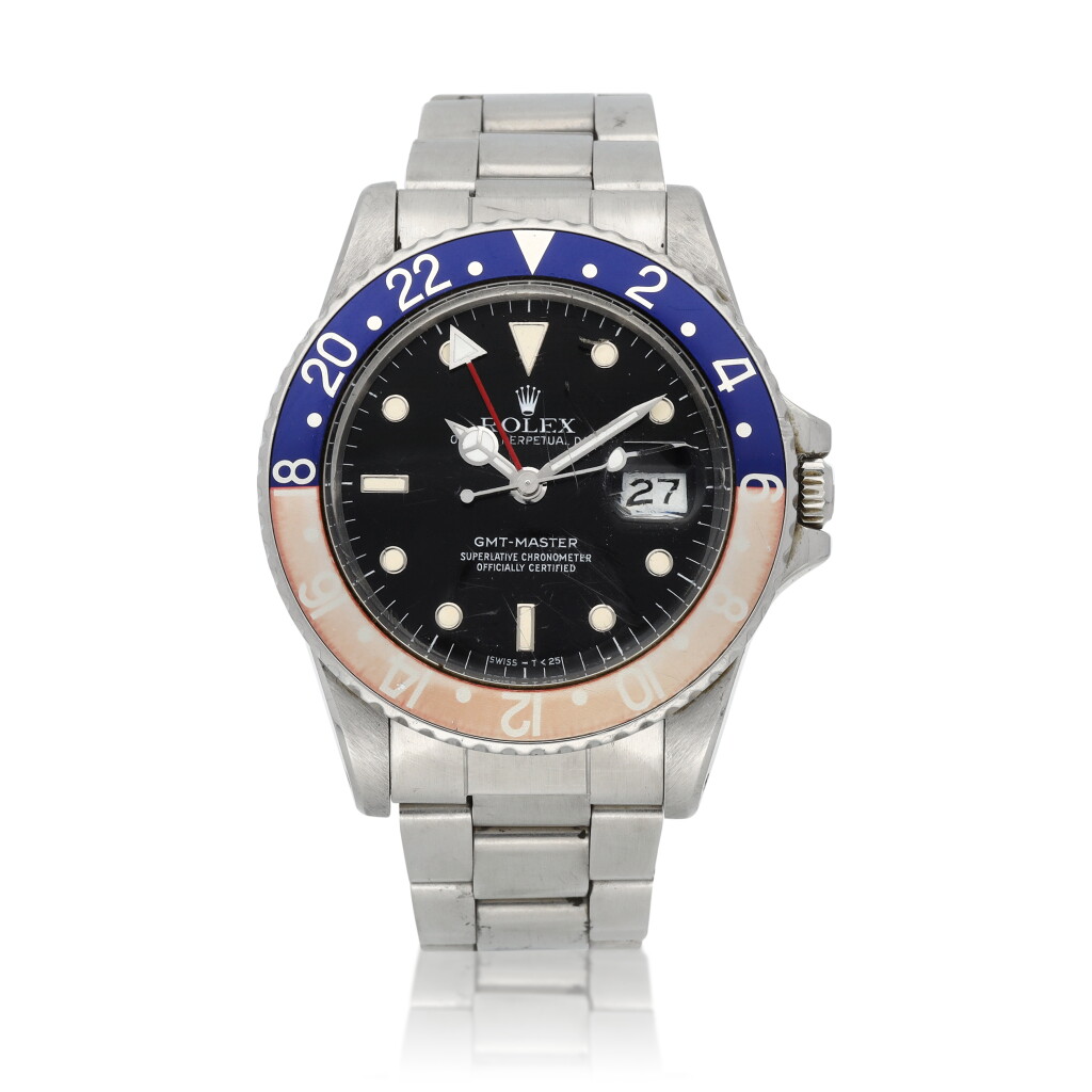 View full screen - View 1 of Lot 36. GMT-Master 'Pepsi', Ref. 16750 | A stainless steel dual time zone wristwatch with date and bracelet | Circa 1984.