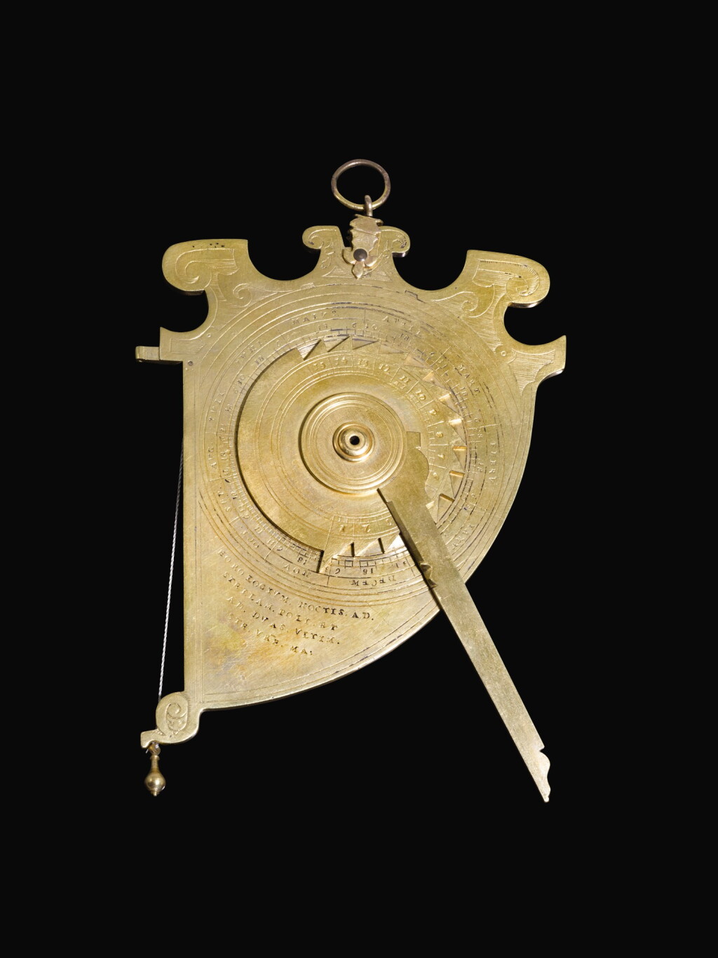 View full screen - View 1 of Lot 2. A GILT-BRASS COMBINED NOCTURNAL AND HORARY QUADRANT, UNSIGNED, ATTRIBUTED TO THE WORKSHOP OF GIOVAN BATTISTA GIUSTI, FLORENCE, CIRCA 1565.