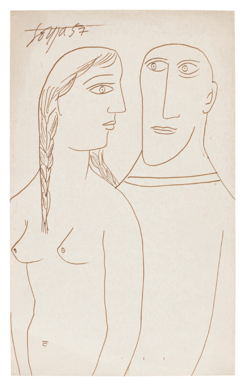 View full screen - View 1 of Lot 121. FRANCIS NEWTON SOUZA | Untitled (Couple).
