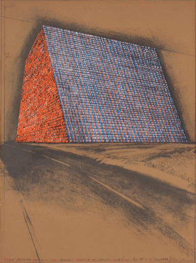 View full screen - View 1 of Lot 288. Texas Mastaba, Project for 500,000 Stacked Oil Drums, from America: The Third Century.