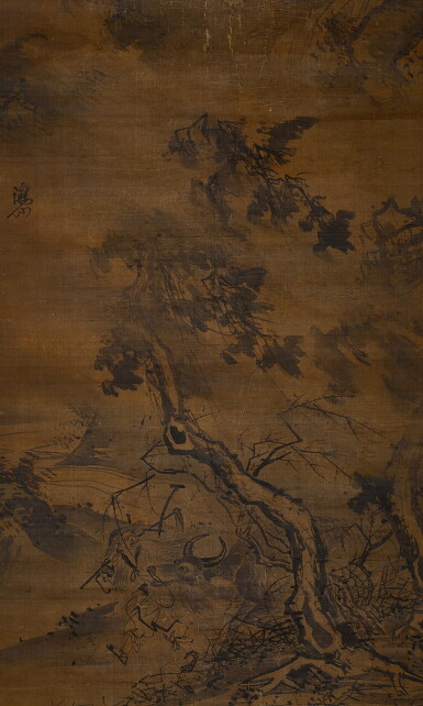 View full screen - View 1 of Lot 2653. 陳子和 風雨牧牛圖|Chen Zihe, Buffalo and Shepherd Boy under the Wind and Rain.